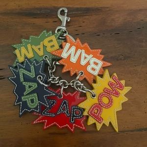 RARE Coach Batman Comic Book Bam Pow Zap Keychain